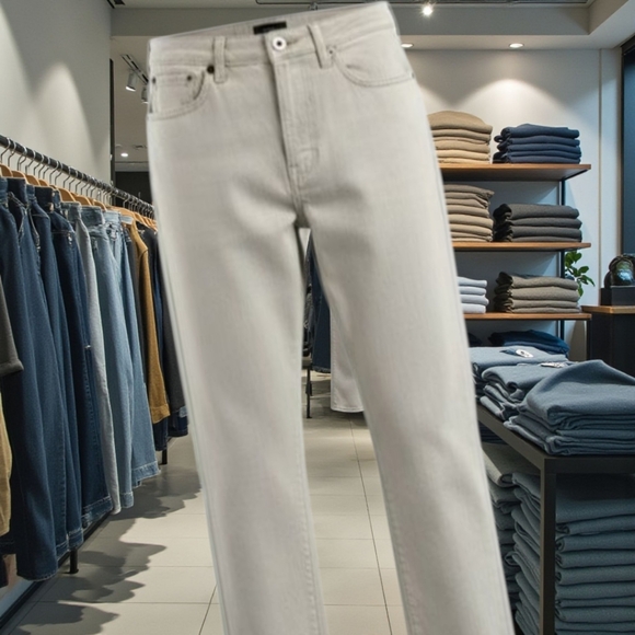 Talbots High Rise Straight Leg Cropped Khaki Jeans Size 6 Vintage - Picture 3 of 6